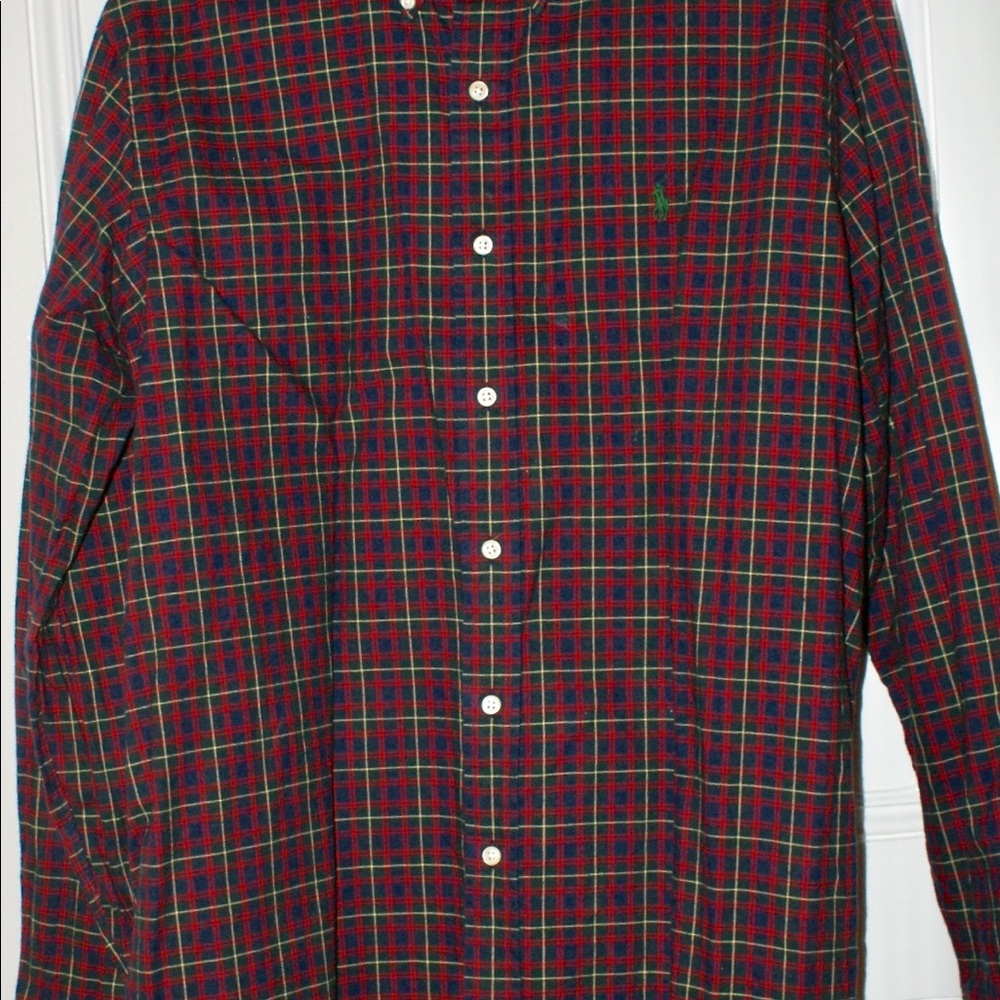 Ralph Lauren Polo plaid button down shirt. XL